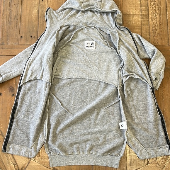Nununu gray zip front sweatshirt dress - Picture 4 of 7